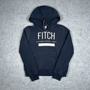 y2k Abercrombie &‎ Fitch Pullover Hoodie Women's Size Small Navy Blue Sorority